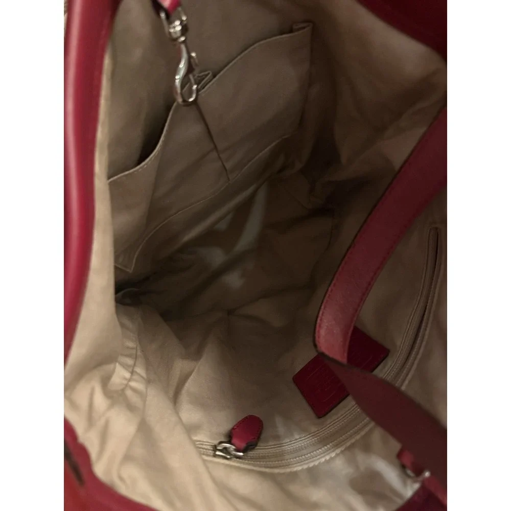 Coach Legacy Archival Red Bucket Hobo Bag Leather Turnlock Pocket G1269-21193